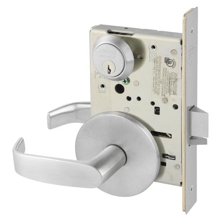 Sargent Grade 1 Storeroom or Closet Mortise Lock, Conventional Cylinder, ASA Strike, Satin Chrome 8204 LL 26D